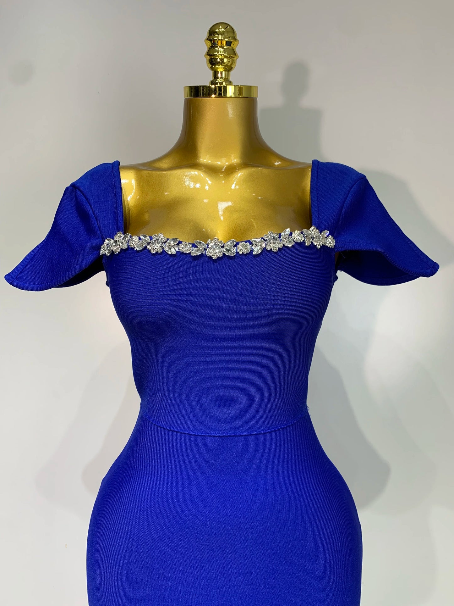 Sexy Square Collar Stretch Bandage Long Party Dress