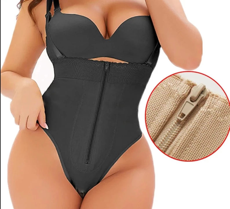 Thong Bodysuits Open Crotch Shaper Underwear with Adjustable Strap