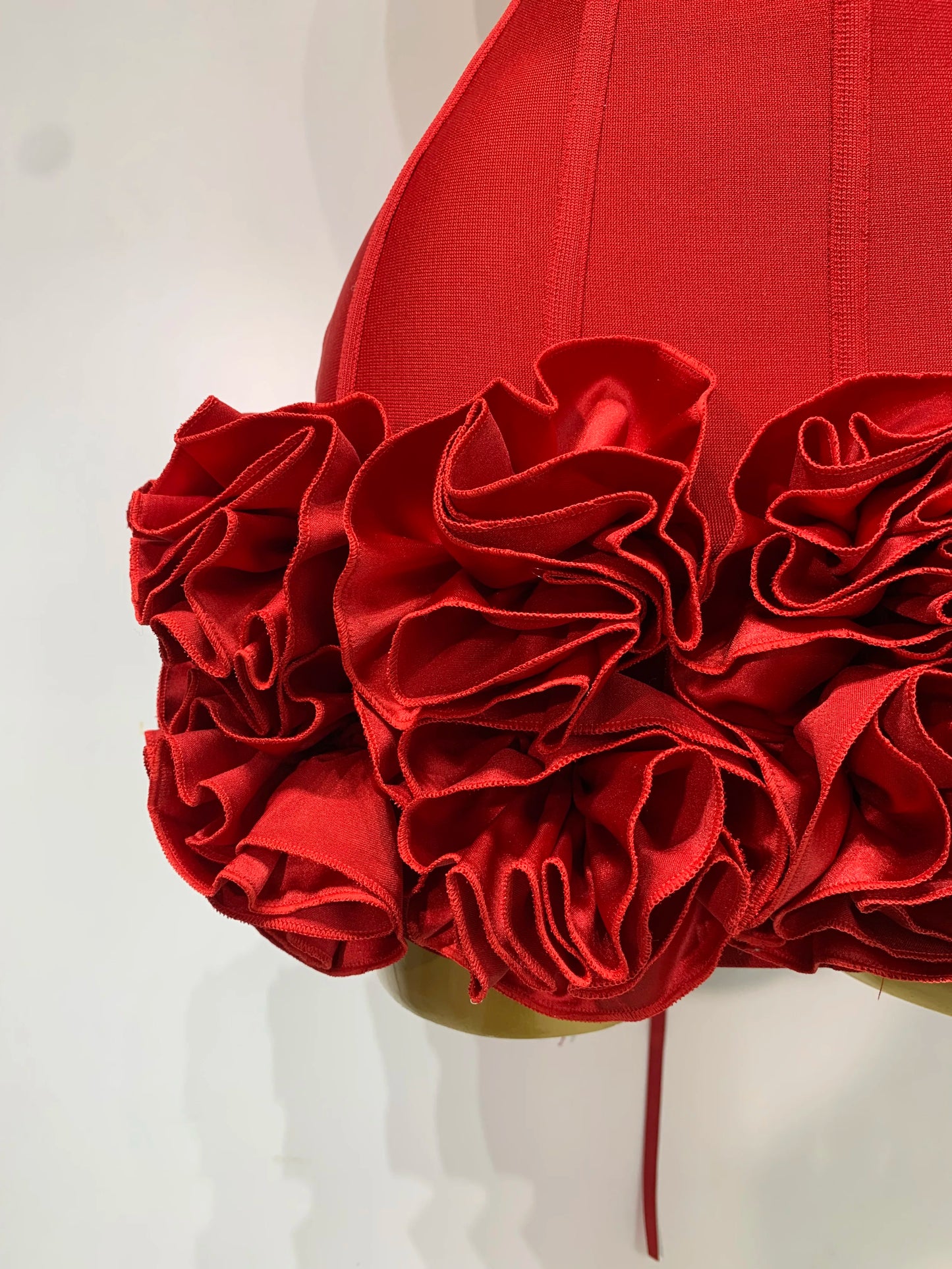 Strapless Backless Flower Embellished Mini Bandage Dress