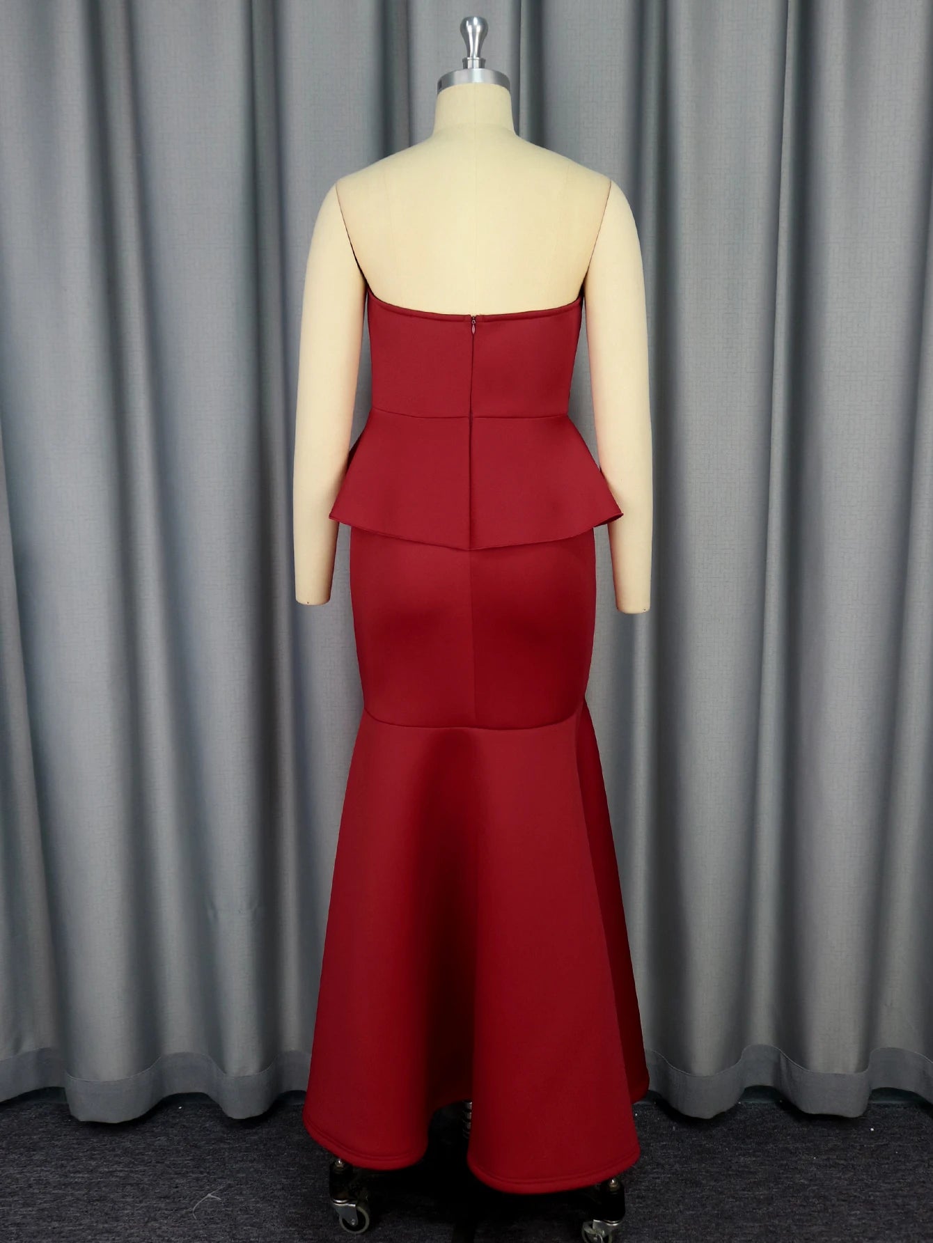 Sleeveless Beading High Waist Peplum Fishtail Elegant Gown