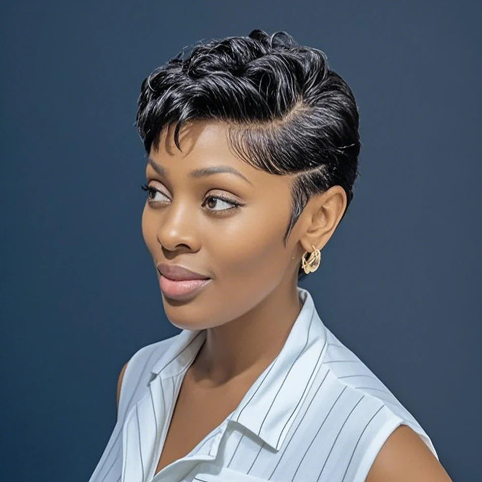 13x4x1 Lace Frontal Loose Curly Wave Short Bob Pixie Cut Wig