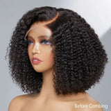250% Density Short Bob Jerry Curly Human Hair Wig