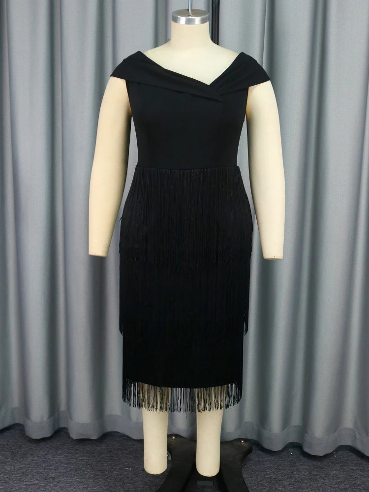 Red Fringe Party Dress