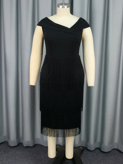 Red Fringe Party Dress