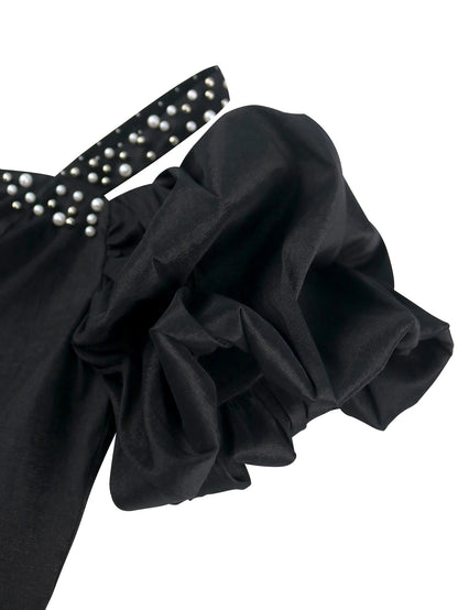 Off Shoulder Mini Dress with Puff Sleeves