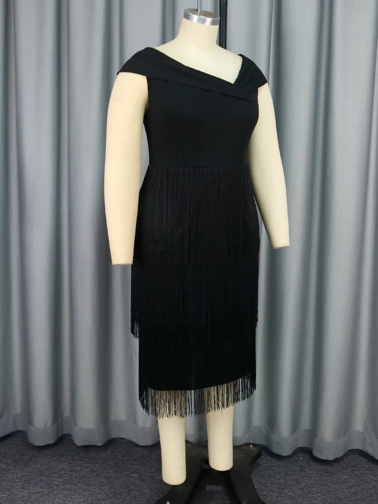 Red Fringe Party Dress