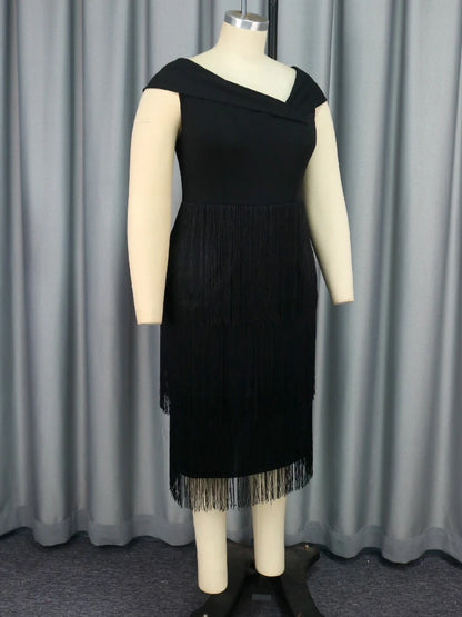 Red Fringe Party Dress