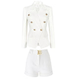 Luxury Blazers and Shorts Set with Belt