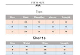 Women Casual Two Pieces Cotton Short Sleeve T Shirts and High Waist Short Pants