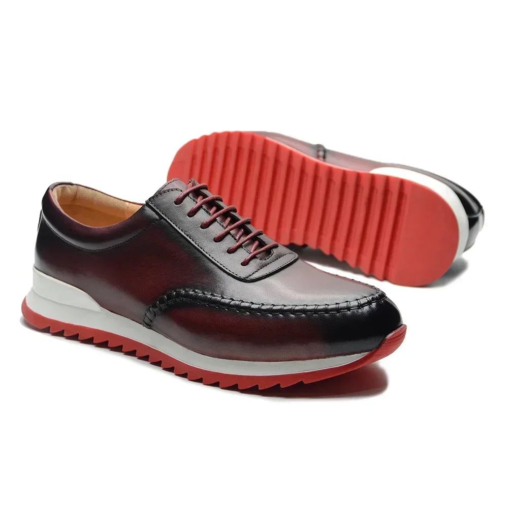 Original Genuine Leather Hand Painted Casual Outdoor Oxfords