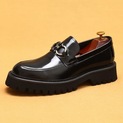 British Loafers Glossy Leather Oxford Thick Sole Shoes