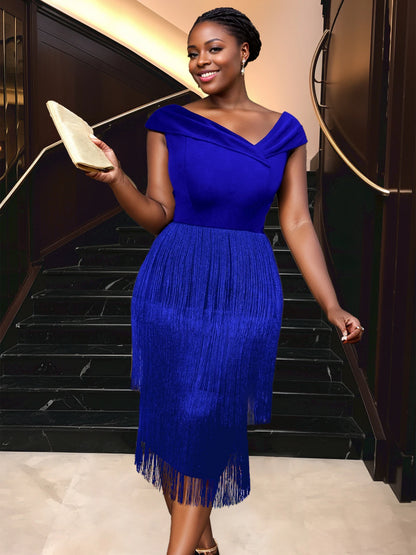 Red Fringe Party Dress