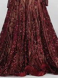 Gorgeous  Mermaid Long Sleeve Sequined Formal Gown