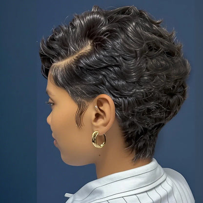 13x4x1 Lace Frontal Loose Curly Wave Short Bob Pixie Cut Wig