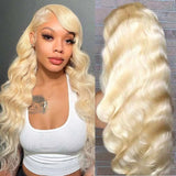 Honey Blonde Body Wave HD Transparent Lace Frontal Wig.