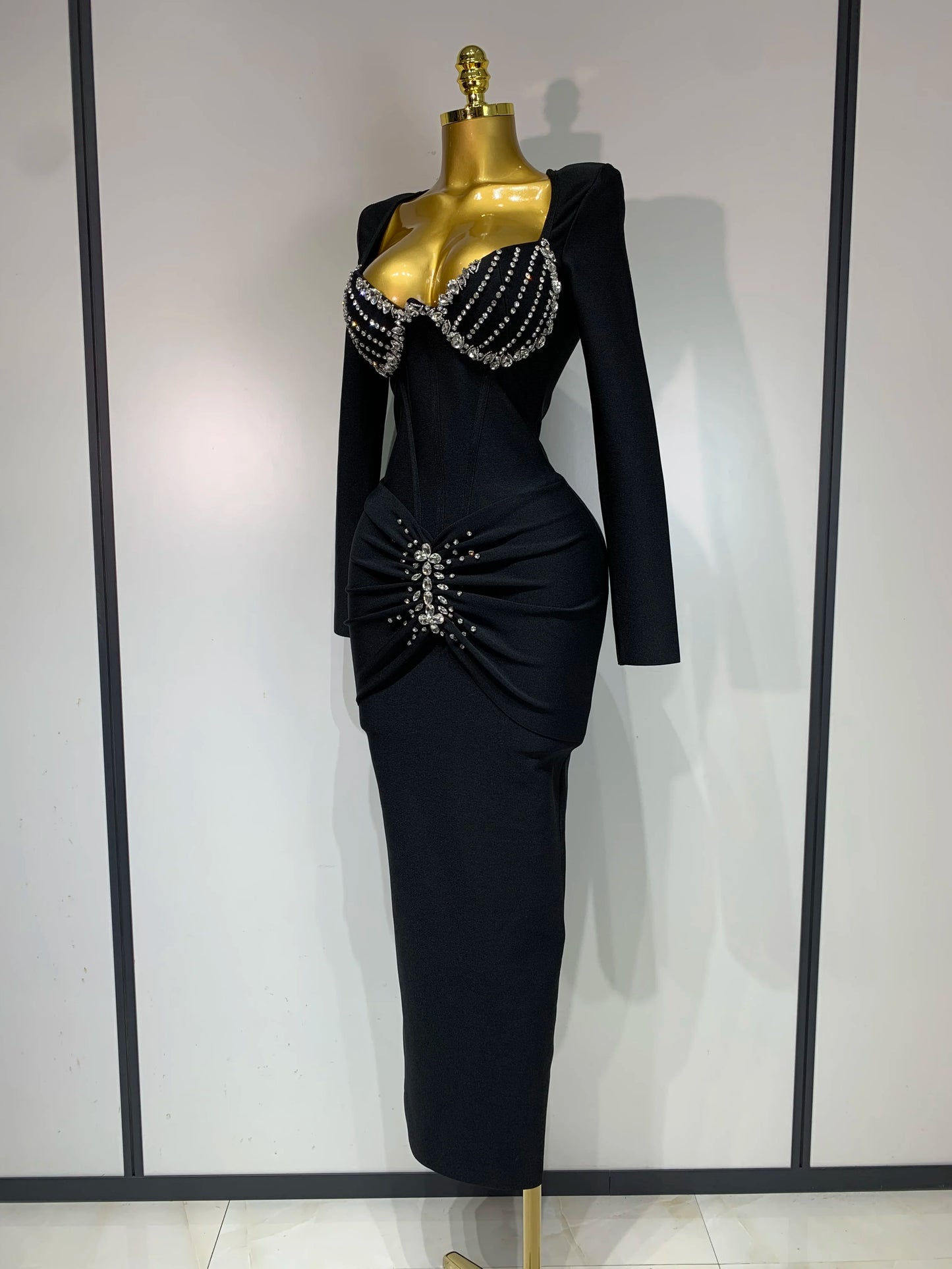 Sexy Luxury Sparkly Beading Bandage Dress