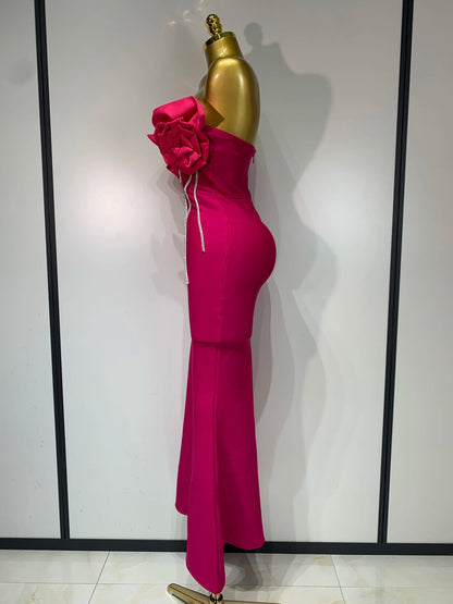 Luxury Bandage Strapless Appliques Sparkly Diamond Evening Club Outfit