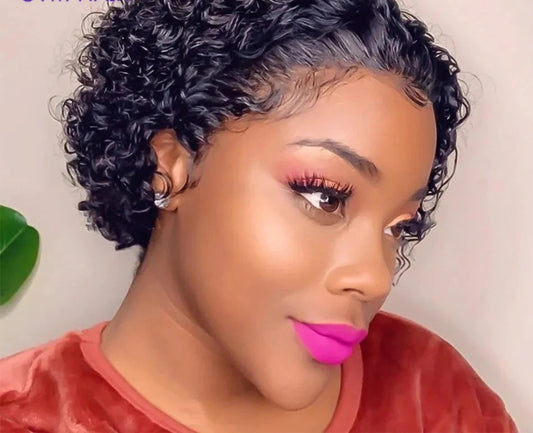 Short Curly Lace Front Human Hair Wig