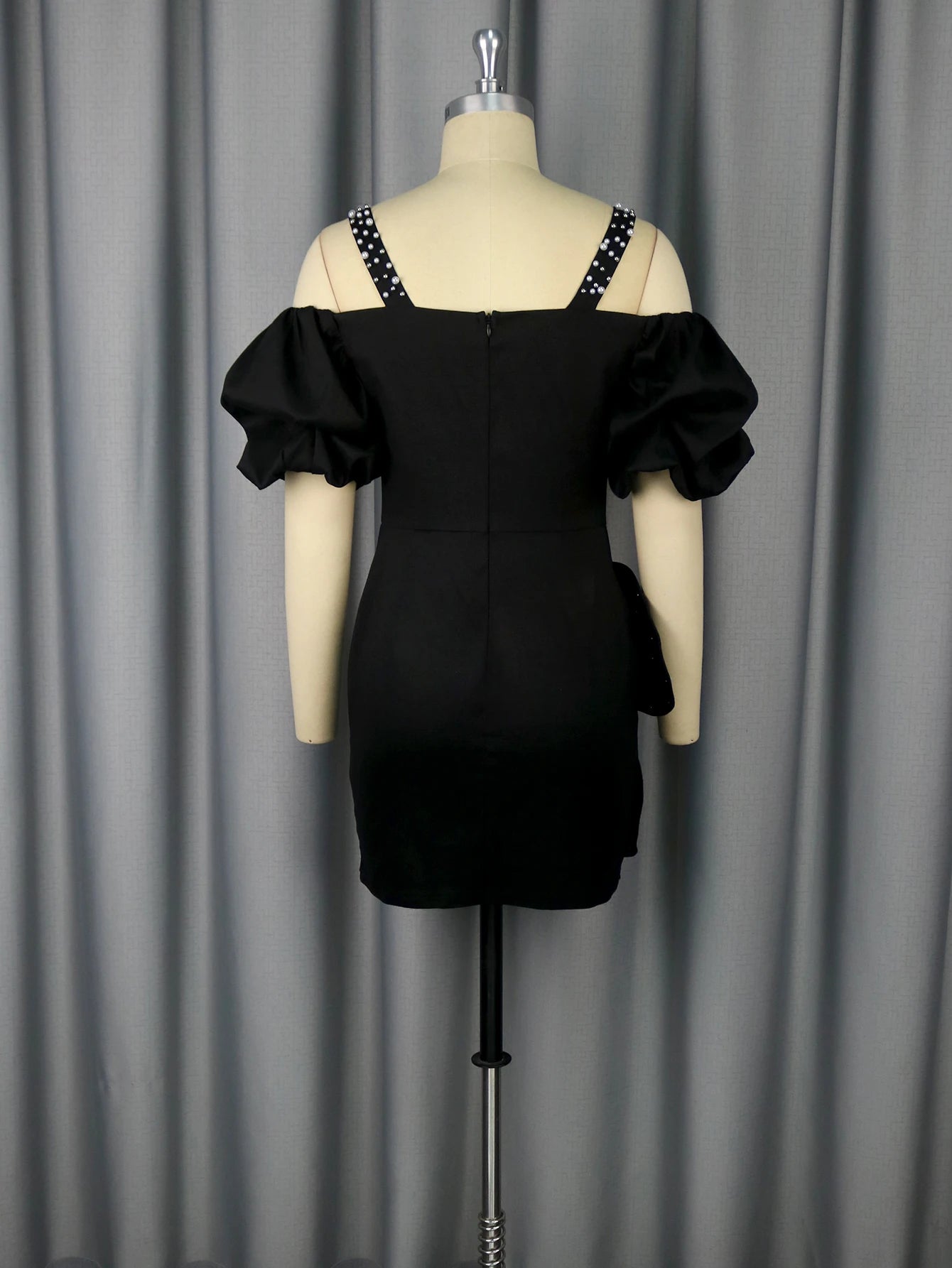 Off Shoulder Mini Dress with Puff Sleeves