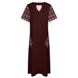AfroChic Sleeve and Pocket Casual Dress