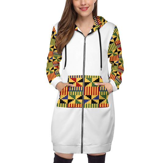 Women's KENTE print long Hoodie