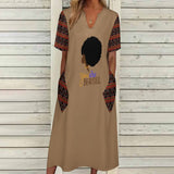 You Are Beautiful Toghu Sleeve And Pocket Casual Dress