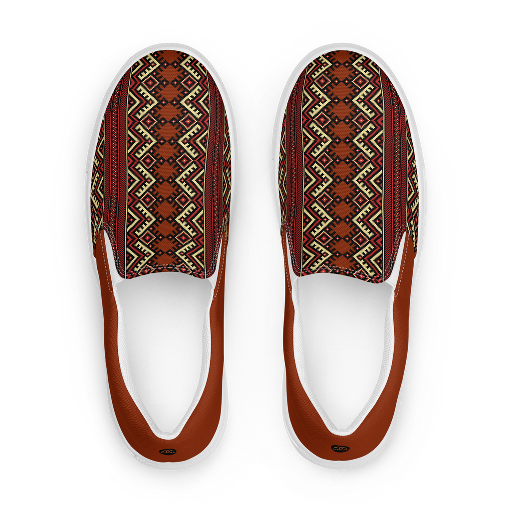 Men’s Wine Red Afritude Slip-on Canvas Shoes