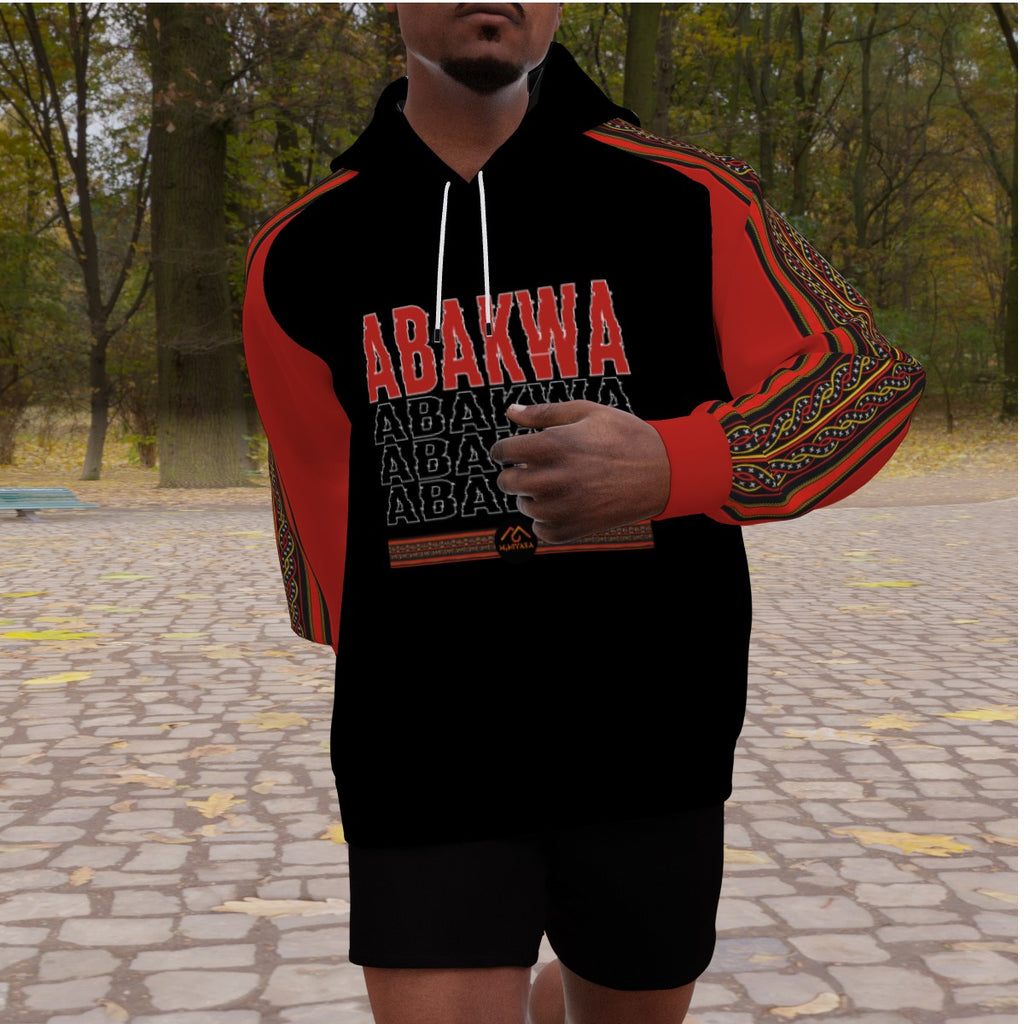 Abakwa Men's Heavy Fleece Raglan Hoodie - Red