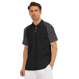 Men's Polo Shirt With Button Closure - Black/Red Short Sleeve