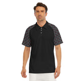 Men's Polo Shirt With Button Closure - Black/Red Short Sleeve