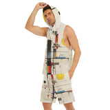Abstract Men's Sleeveless Vest And Shorts Set