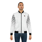White Abstract Bomber Jacket