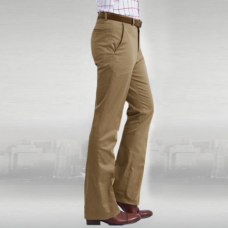 Men Flared Boot Cut Trousers Business Casual Comfortable Pants