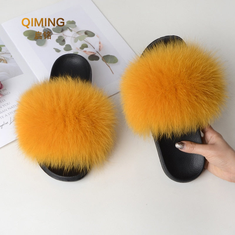 Furry Fur Flat Slippers
