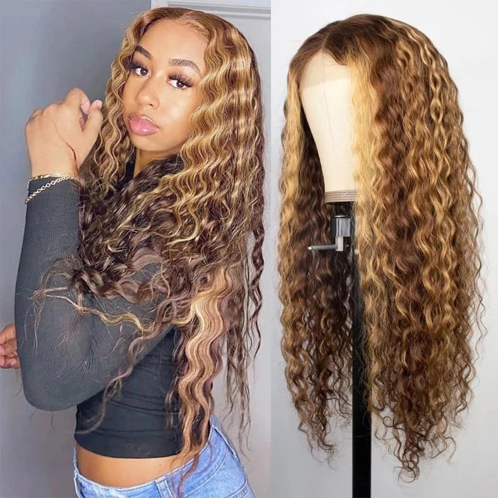 Highlight Colored Human Hair Wigs