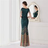 Elegant V Neck Mermaid Evening Luxury Dress