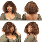 250% Density Full Machine Brown Colored Fringe Human Hair Wigs With Bangs