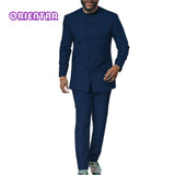 Casual Simple Solid Color Long Sleeve Shirt + Trousers 2-piece Suit