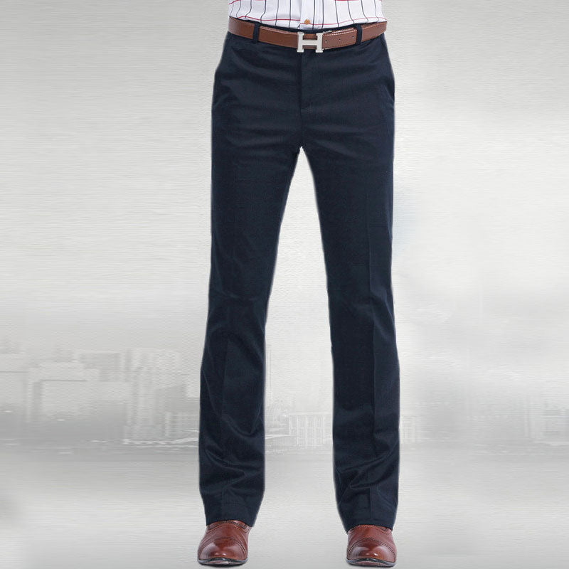 Men Flared Boot Cut Trousers Business Casual Comfortable Pants