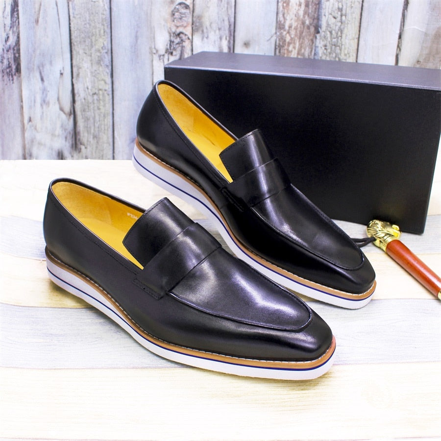High Quality Genuine Leather Fashion Comfortable Flat Shoes Handmade Loafers