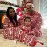 Family Matching Christmas Pajamas Sets Classic Elk Red Print