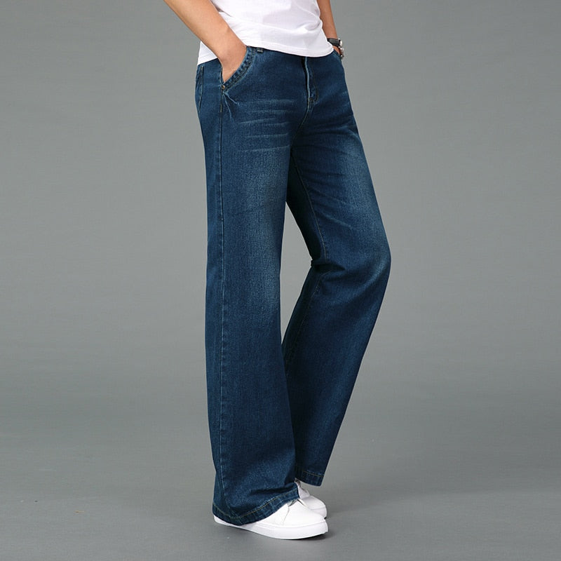 Retro Men's Flare Jeans Bell Bottom Fashion Denim Pants