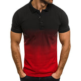 Men Polo Shirt Short Sleeve Contrast Color