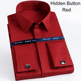 Luxury Cotton French Cuff Button Long Sleeve Men Tuxedo Shirt with Cufflinks
