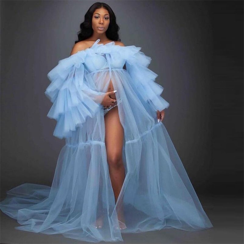 Sky Blue Prom Dresses Robes For Pregnant Photoshoot