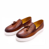High Quality Casual Flat Genuine Leather Tassel Loafers
