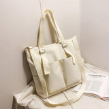 Simple Fashion Zipper Handbags Waterproof Large Capacity Tote Bags