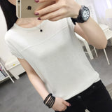 Short Sleeve Knitted Tops