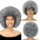 Short Synthetic Hair Afro Kinky Curly Wigs With Bangs For Black Women African Synthetic Ombre Glueless Cosplay Natural Black Wig