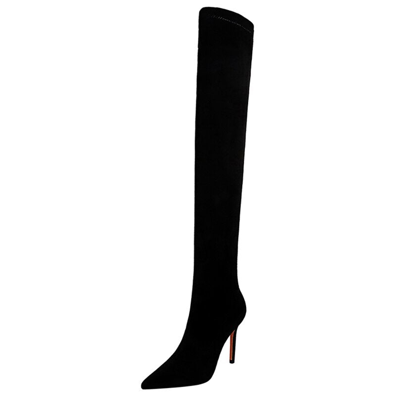 Thin High Heel Suede Sexy Over-the-Knee Boots